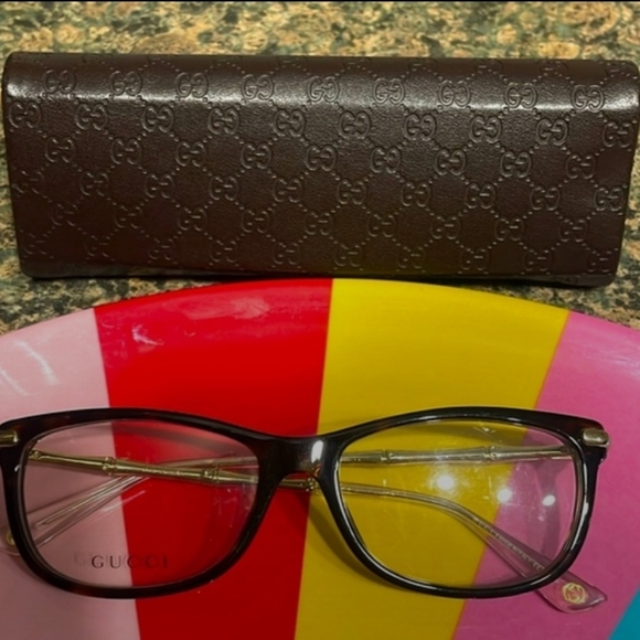 Gucci gold bamboo eye glasses - Picture 1 of 6
